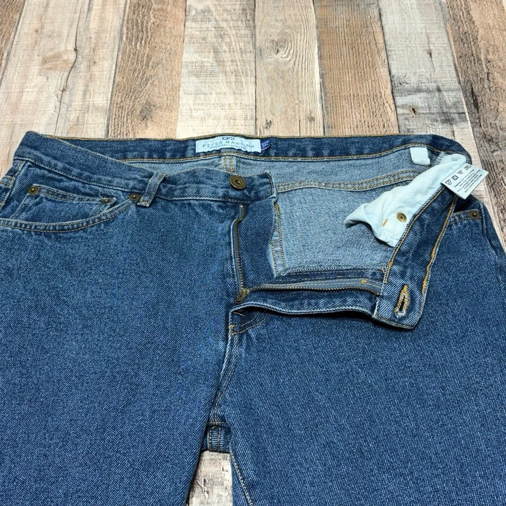 Peter Manning Men's Jeans 33x28* Blue Straight Fit Stretch Denim Pants Classic
